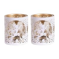 Aroma White & Gold Fairy 2 Tealight & Votive Holder Set Extra Image 1 Preview